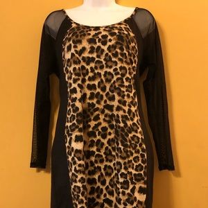 Preloved Leopard & Black Dress B2